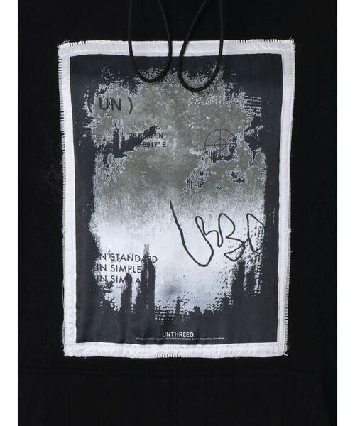 UN3D.（アンスリード）の「METALLIC PAINT HOODIE / メタリックペイントフーディー（パーカー・レディース・ブラック・38/44）」の9枚目の写真