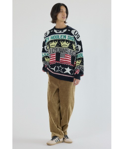 RODEO CROWNS WIDE BOWL(ロデオクラウンズワイドボウル)の「holidayニット(ニット/セーター・メンズ・アイボリー/ブラック・MEDIUM/LARGE)」の7枚目の写真