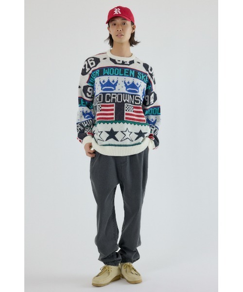 RODEO CROWNS WIDE BOWL(ロデオクラウンズワイドボウル)の「holidayニット(ニット/セーター・メンズ・アイボリー/ブラック・MEDIUM/LARGE)」の12枚目の写真