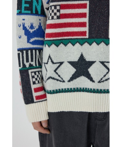 RODEO CROWNS WIDE BOWL(ロデオクラウンズワイドボウル)の「holidayニット(ニット/セーター・メンズ・アイボリー/ブラック・MEDIUM/LARGE)」の18枚目の写真