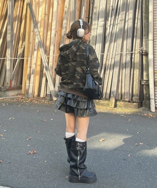 AS KNOW AS plus（アズノゥアズプラス）の「○Ｗジップとロゴパーカー【UNISEX ITEM】（パーカー・レディース・カモフラージュ/グレー系/チャコールグレー/ブラック系/アイボリー系1/ブラック系1/レッド系1/ネイビー系1・FREE）」の13枚目の写真