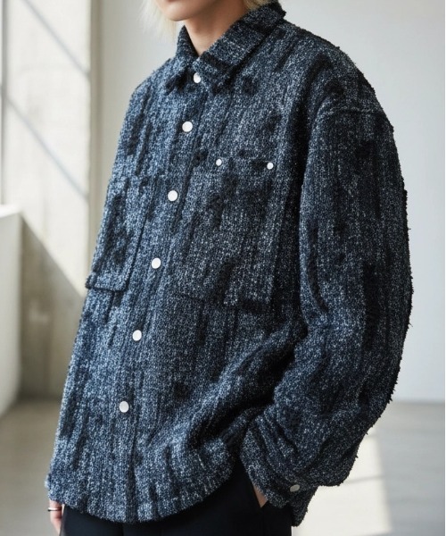 ジャケット・アウター comm. arch wool linen tweed shirt jacket Wool Linen Tweed Shirt Jacket | comm. arch. ONLINE STORE