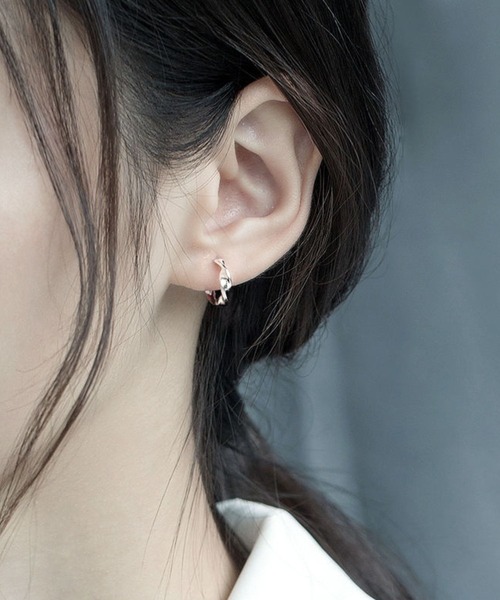 セール】ウェーブラインミニフープピアス（ピアス（両耳用））｜Rennet