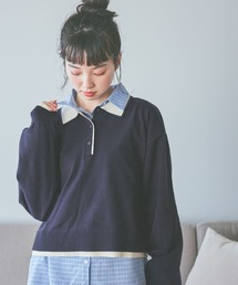 niko and... | 襟レイヤーニットプルオーバー(ニット/セーター)