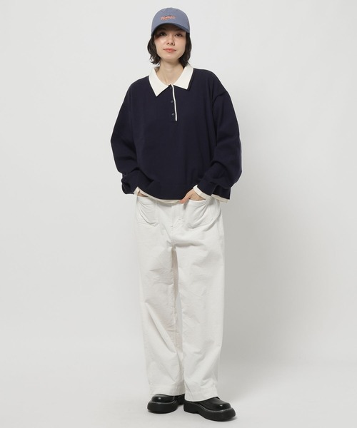 niko and...(ニコアンド)の「襟レイヤーニットプルオーバー(ニット/セーター・レディース・グレー/ネイビー/マスタード・MEDIUM/LARGE)」の12枚目の写真