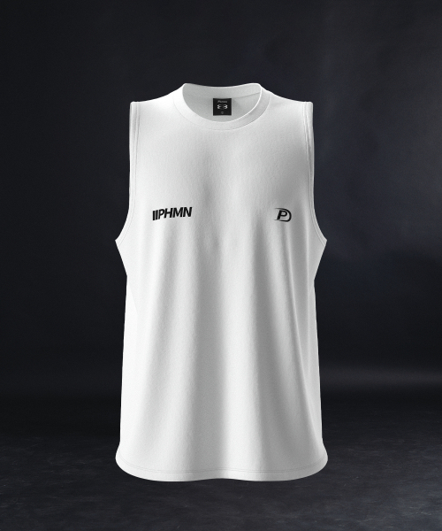 PHERMENON(フェルメノン)の「ジムスタンダードロゴスリーブレス - ホワイト(Tシャツ/カットソー・メンズ・ホワイト・1/2/3)」の5枚目の写真