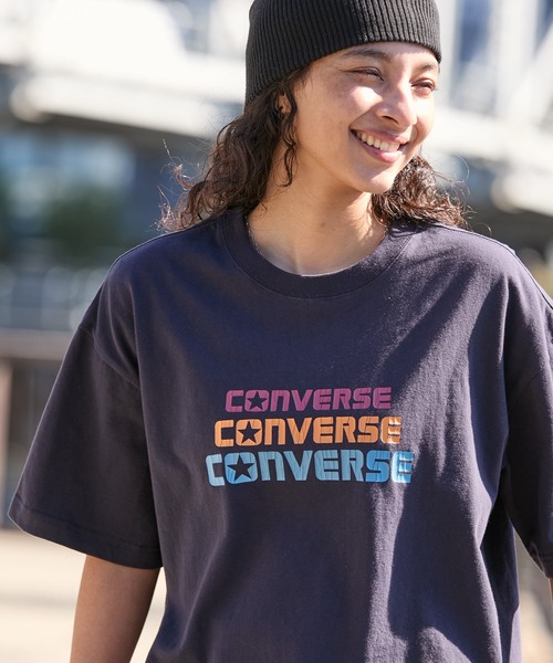 CONVERSE(コンバース)の「CONVERSE JACK PURCELL/コンバース ジャックパーセル ワンポイント刺繍 アソートプリント コンパクト 半袖Tシャツ(Tシャツ/カットソー・レディース・ホワイト系1/ホワイト系/ブラック/ネイビー系/ブルー/グレー系/オフホワイト/ブルー系/ブラック系/パープル/オートミール/ネイビー/グレー系1/グリーン系/グリーン・M)」の11枚目の写真