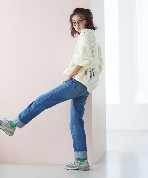 BAYFLOW(ベイフロー)の「【知久友里恵さんコラボ】ハンドステッチニット(ニット/セーター・レディース・オフホワイト/ネイビー・FREE)」の8枚目の写真