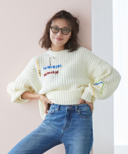 知久友里恵さんコラボ】ハンドステッチニット（ニット/セーター