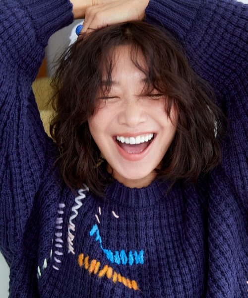 セール】【知久友里恵さんコラボ】ハンドステッチニット（ニット