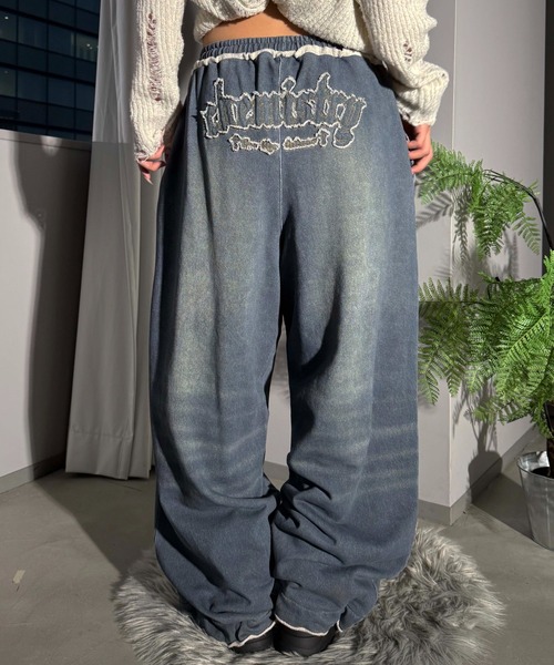 セール】【26SS】デニムプリント加工スウェットパンツ（スウェット