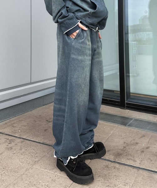 セール】【26SS】デニムプリント加工スウェットパンツ（スウェット