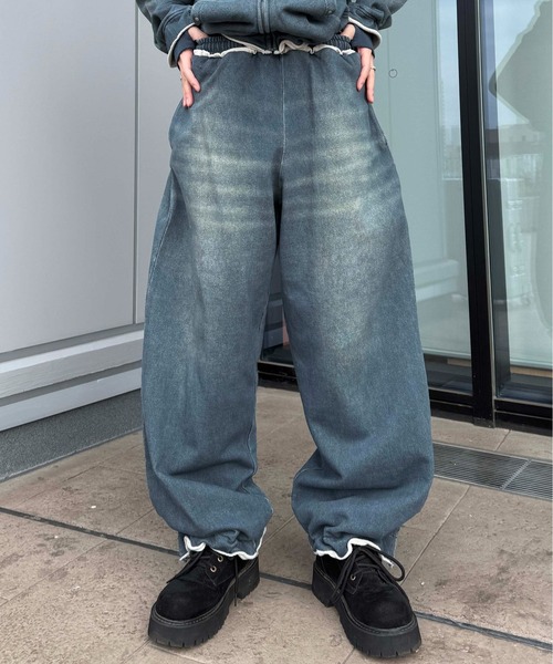 sedacle(セダクル)の「【26SS】デニムプリント加工スウェットパンツ(スウェットパンツ・メンズ・インディゴブルー・SMALL/LARGE/MEDIUM)」の9枚目の写真