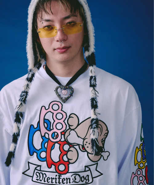 GALFY(ガルフィー)の「『GALFY/ガルフィー』メリケンHERTSロンTee【Z】(Tシャツ/カットソー・レディース・ブラック/ホワイト・L/XL)」の2枚目の写真