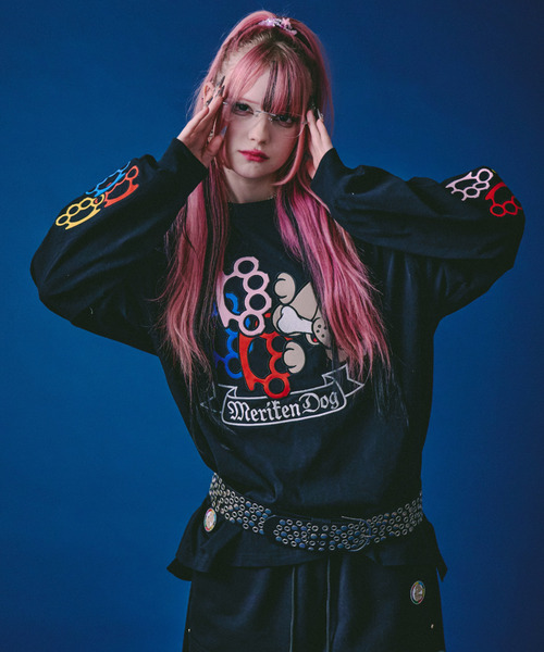 GALFY(ガルフィー)の「『GALFY/ガルフィー』メリケンHERTSロンTee【Z】(Tシャツ/カットソー・レディース・ブラック/ホワイト・L/XL)」の1枚目の写真