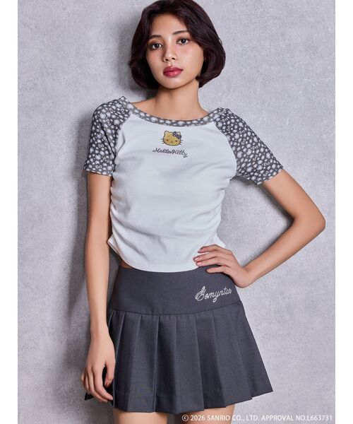 ハローキティコラボ(ハローキティコラボ)の「GYDA×ハローキティ レオパードラグランTシャツ(Tシャツ/カットソー・レディース・ベージュ/チャコールグレー/ピンク・FREE)」の10枚目の写真