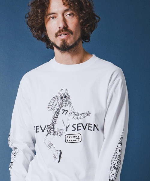 seventy seven(セブンティセブン)の「mlt5543-heavy onz USA cotton L-S t-shirts (77lady2) ロングスリーブTシャツ(7726S240)(Tシャツ/カットソー・メンズ・サンドベージュ/ホワイト/ブラック・XL/L/M/S)」の9枚目の写真