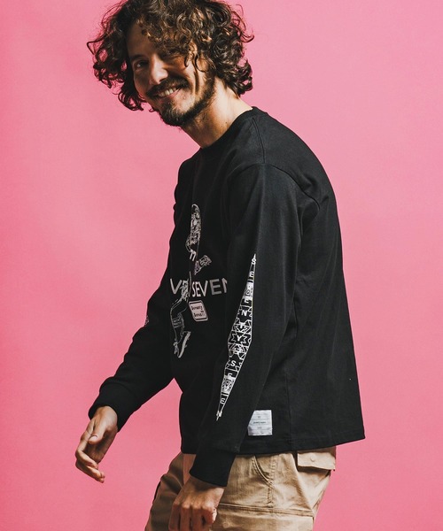 seventy seven(セブンティセブン)の「mlt5543-heavy onz USA cotton L-S t-shirts (77lady2) ロングスリーブTシャツ(7726S240)(Tシャツ/カットソー・メンズ・サンドベージュ/ホワイト/ブラック・XL/L/M/S)」の16枚目の写真