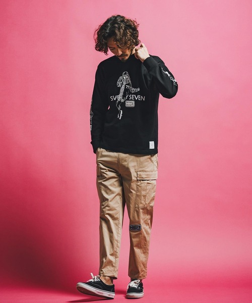 seventy seven(セブンティセブン)の「mlt5543-heavy onz USA cotton L-S t-shirts (77lady2) ロングスリーブTシャツ(7726S240)(Tシャツ/カットソー・メンズ・サンドベージュ/ホワイト/ブラック・XL/L/M/S)」の19枚目の写真