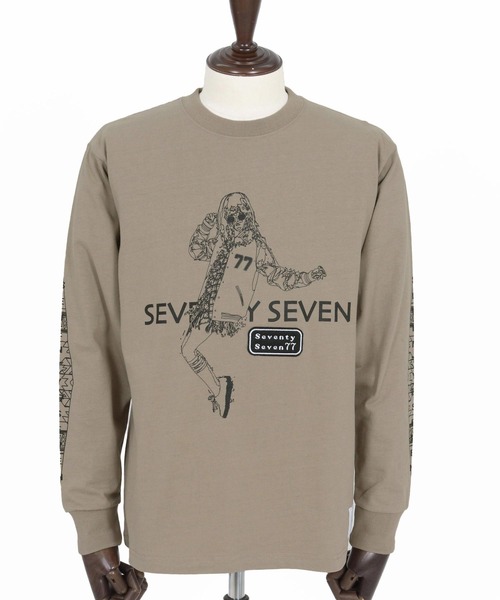 seventy seven(セブンティセブン)の「mlt5543-heavy onz USA cotton L-S t-shirts (77lady2) ロングスリーブTシャツ(7726S240)(Tシャツ/カットソー・メンズ・サンドベージュ/ホワイト/ブラック・XL/L/M/S)」の20枚目の写真