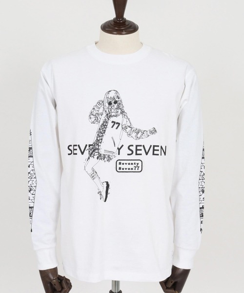 seventy seven(セブンティセブン)の「mlt5543-heavy onz USA cotton L-S t-shirts (77lady2) ロングスリーブTシャツ(7726S240)(Tシャツ/カットソー・メンズ・サンドベージュ/ホワイト/ブラック・XL/L/M/S)」の21枚目の写真