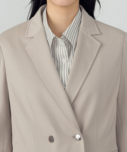 COMME CA ISM(コムサイズム)の「鹿の子ダブル ブレストテーラードジャケット(テーラードジャケット・レディース・ネイビー/ベージュ・LARGE/MEDIUM/SMALL/X-SMALL/X-LARGE)」の14枚目の写真