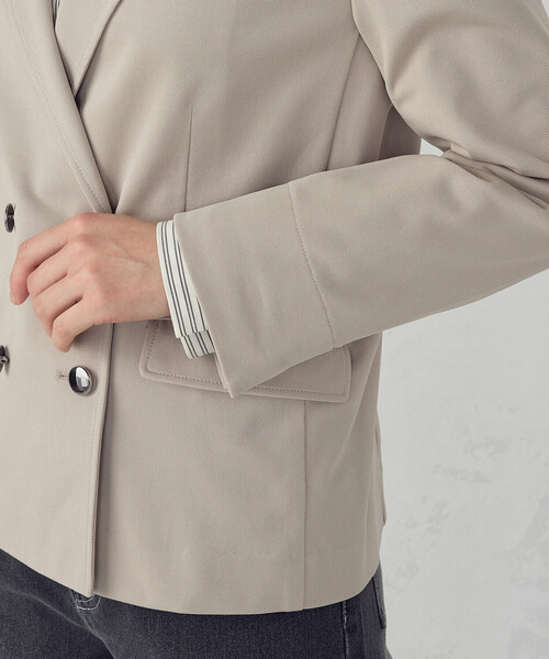 COMME CA ISM(コムサイズム)の「鹿の子ダブル ブレストテーラードジャケット(テーラードジャケット・レディース・ネイビー/ベージュ・LARGE/MEDIUM/SMALL/X-SMALL/X-LARGE)」の15枚目の写真