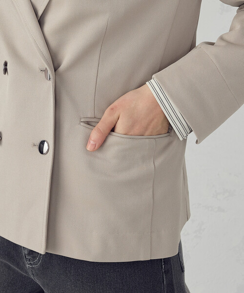 COMME CA ISM(コムサイズム)の「鹿の子ダブル ブレストテーラードジャケット(テーラードジャケット・レディース・ネイビー/ベージュ・LARGE/MEDIUM/SMALL/X-SMALL/X-LARGE)」の17枚目の写真