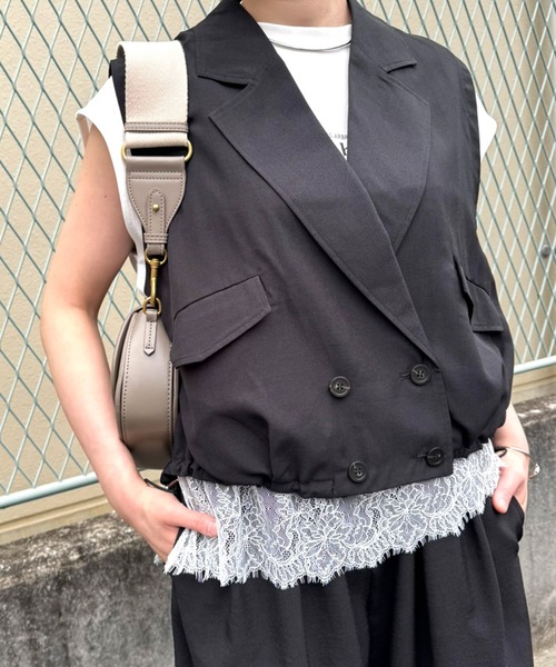 LHELBIE(レルビエ)の「ダブルテーラーバルーンジレ(その他アウター・レディース・グレイッシュベージュ/ブラック/ネイビー・M)」の2枚目の写真