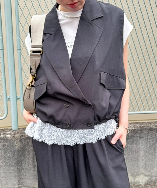 LHELBIE(レルビエ)の「ダブルテーラーバルーンジレ(その他アウター・レディース・グレイッシュベージュ/ブラック/ネイビー・M)」の7枚目の写真