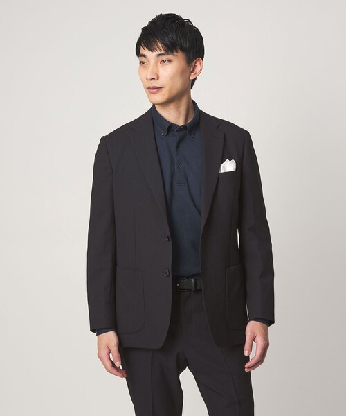 green label relaxing（グリーンレーベルリラクシング）の「A+ ポリエステル シャークスキン 2B スタンダード セットアップ ジャケット -ウォッシャブル・ストレッチ-（テーラードジャケット・メンズ・ダークグリーン/ブラウン系/ネイビー・XL/M/L/S）」の3枚目の写真