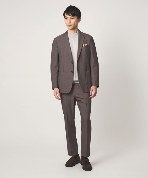 green label relaxing（グリーンレーベルリラクシング）の「A+ ポリエステル シャークスキン 2B スタンダード セットアップ ジャケット -ウォッシャブル・ストレッチ-（テーラードジャケット・メンズ・ダークグリーン/ブラウン系/ネイビー・XL/M/L/S）」の6枚目の写真