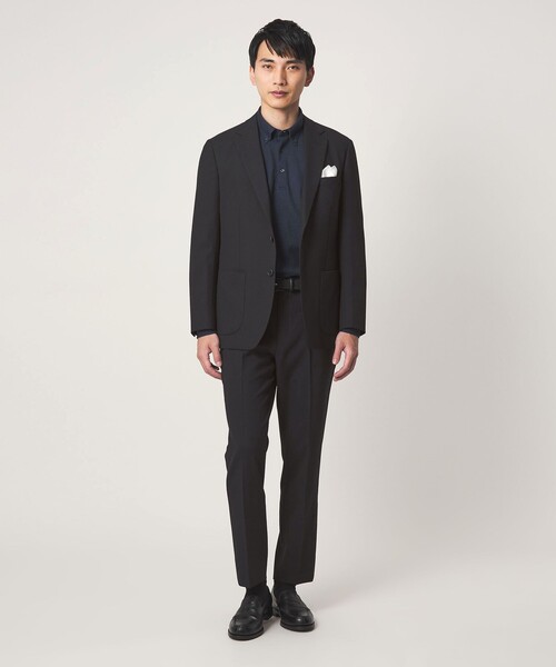 green label relaxing（グリーンレーベルリラクシング）の「A+ ポリエステル シャークスキン 2B スタンダード セットアップ ジャケット -ウォッシャブル・ストレッチ-（テーラードジャケット・メンズ・ダークグリーン/ブラウン系/ネイビー・XL/M/L/S）」の8枚目の写真