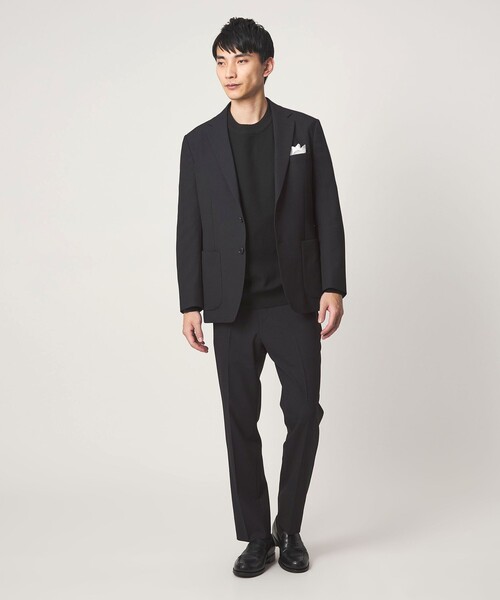 green label relaxing（グリーンレーベルリラクシング）の「A+ ポリエステル シャークスキン 2B スタンダード セットアップ ジャケット -ウォッシャブル・ストレッチ-（テーラードジャケット・メンズ・ダークグリーン/ブラウン系/ネイビー・XL/M/L/S）」の12枚目の写真