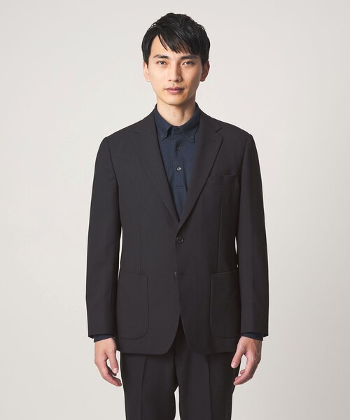 green label relaxing（グリーンレーベルリラクシング）の「A+ ポリエステル シャークスキン 2B スタンダード セットアップ ジャケット -ウォッシャブル・ストレッチ-（テーラードジャケット・メンズ・ダークグリーン/ブラウン系/ネイビー・XL/M/L/S）」の13枚目の写真