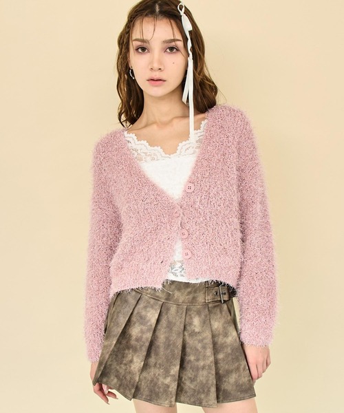 ANAP(アナップ)の「クロップドシャギー ラメカーディガン(カーディガン/ボレロ・レディース・ブラック/ピンク/ライトグレー・F)」の3枚目の写真