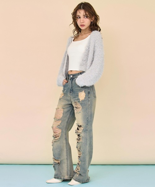 ANAP(アナップ)の「クロップドシャギー ラメカーディガン(カーディガン/ボレロ・レディース・ブラック/ピンク/ライトグレー・F)」の12枚目の写真