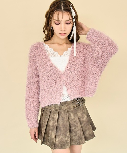ANAP(アナップ)の「クロップドシャギー ラメカーディガン(カーディガン/ボレロ・レディース・ブラック/ピンク/ライトグレー・F)」の14枚目の写真