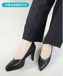 【抗菌防臭】選べるラウンド・ポインテッドトゥパンプス/ストーム付き7.5cmヒール