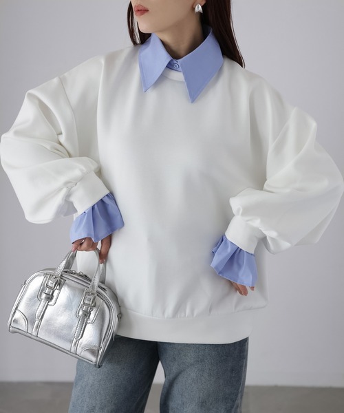 Riberry（リベリー）の「レイヤードライクマルチWAYダンボールスウェット（スウェット・レディース・オフホワイト/チャコールグレー/ブラック/ネイビー・FREE）」の19枚目の写真