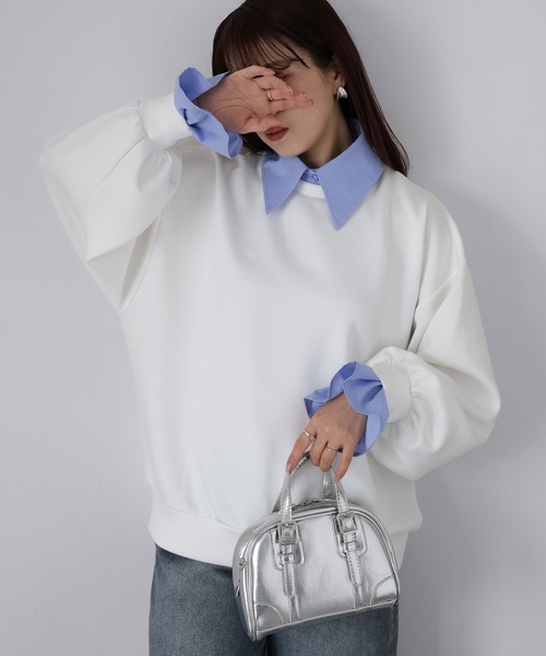 Riberry（リベリー）の「レイヤードライクマルチWAYダンボールスウェット（スウェット・レディース・オフホワイト/チャコールグレー/ブラック/ネイビー・FREE）」の20枚目の写真