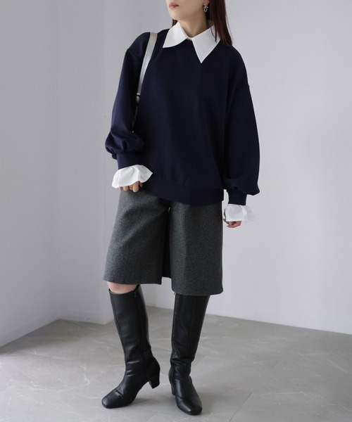 Riberry（リベリー）の「レイヤードライクマルチWAYダンボールスウェット（スウェット・レディース・オフホワイト/チャコールグレー/ブラック/ネイビー・FREE）」の16枚目の写真