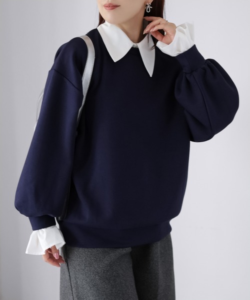 Riberry（リベリー）の「レイヤードライクマルチWAYダンボールスウェット（スウェット・レディース・オフホワイト/チャコールグレー/ブラック/ネイビー・FREE）」の15枚目の写真