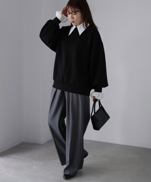 Riberry（リベリー）の「レイヤードライクマルチWAYダンボールスウェット（スウェット・レディース・オフホワイト/チャコールグレー/ブラック/ネイビー・FREE）」の10枚目の写真