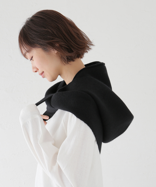 FRAMeWORK（フレームワーク）の「y YO/イーヨ hooded ストール（マフラー・レディース・グレー/ブラック・FREE）」の9枚目の写真