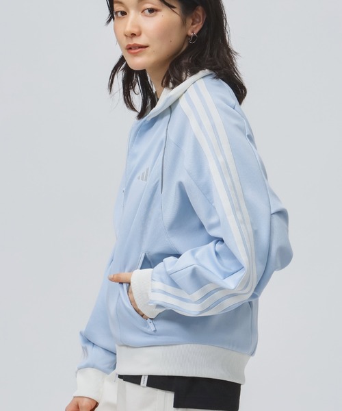 adidas(アディダス)の「アディダス adidas STSV トラックトップ(ジャージ・レディース・ブラック/オフホワイト/ブルー・M/L)」の3枚目の写真