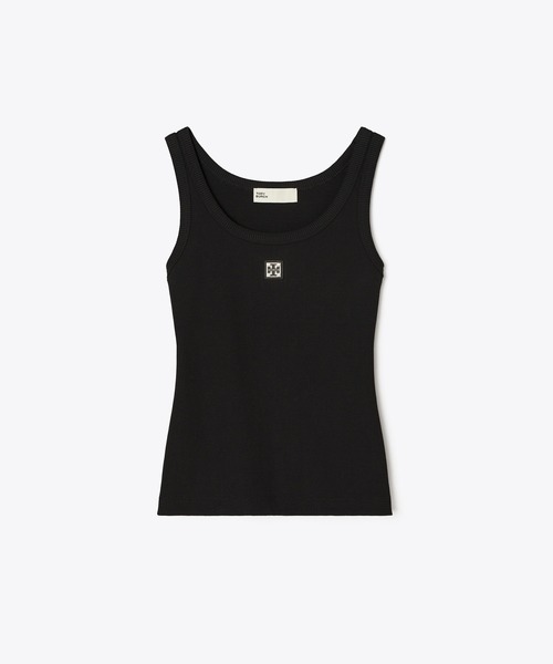 TORY BURCH(トリーバーチ)の「コットン スクープ タンクトップ(タンクトップ・レディース・ブラック/ホワイト・XS/S)」の3枚目の写真