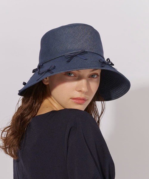 Chapeau d' O（シャポードオー）の「Chapeau d' O  Denim Ribbon Capeline / シャポードオー（ハット・レディース・ネイビー/ブラック・M/57.5cm）」の19枚目の写真