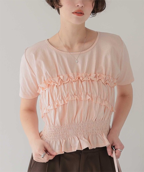 titivate(ティティベイト)の「ベアシャーリングデザインTシャツ(Tシャツ/カットソー・レディース・ネイビー/ブラウン/オフホワイト/クリーム/ライトピンク・L/M)」の5枚目の写真
