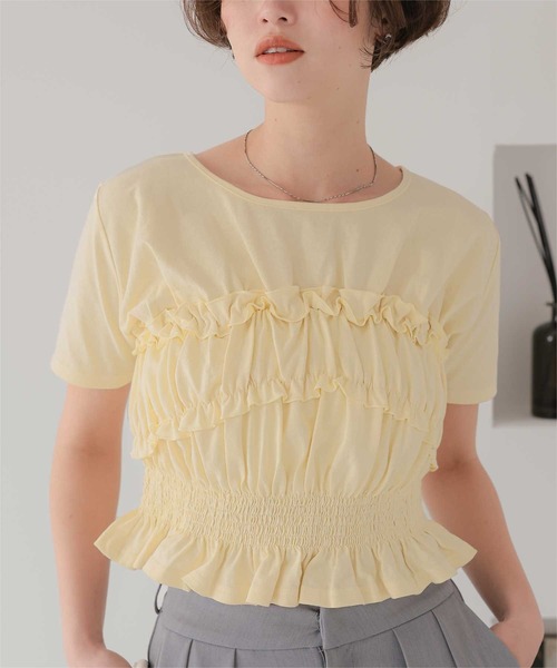 titivate(ティティベイト)の「ベアシャーリングデザインTシャツ(Tシャツ/カットソー・レディース・ネイビー/ブラウン/オフホワイト/クリーム/ライトピンク・L/M)」の14枚目の写真
